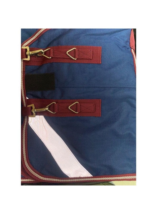 إنتريبيد إنترناشونال بطانية Pro-Trainer Turnout مع غطاء رقبة قابل للفصل باللون الأزرق الداكن، مصنوعة من مادة Ripstop 1200 دينير، حشوة 100 جرام، 78 بوصة - مقاومة للماء، دافئة، مريحة، قابلة للتنفس، بطانيات وأغطية للخيول - Image 5