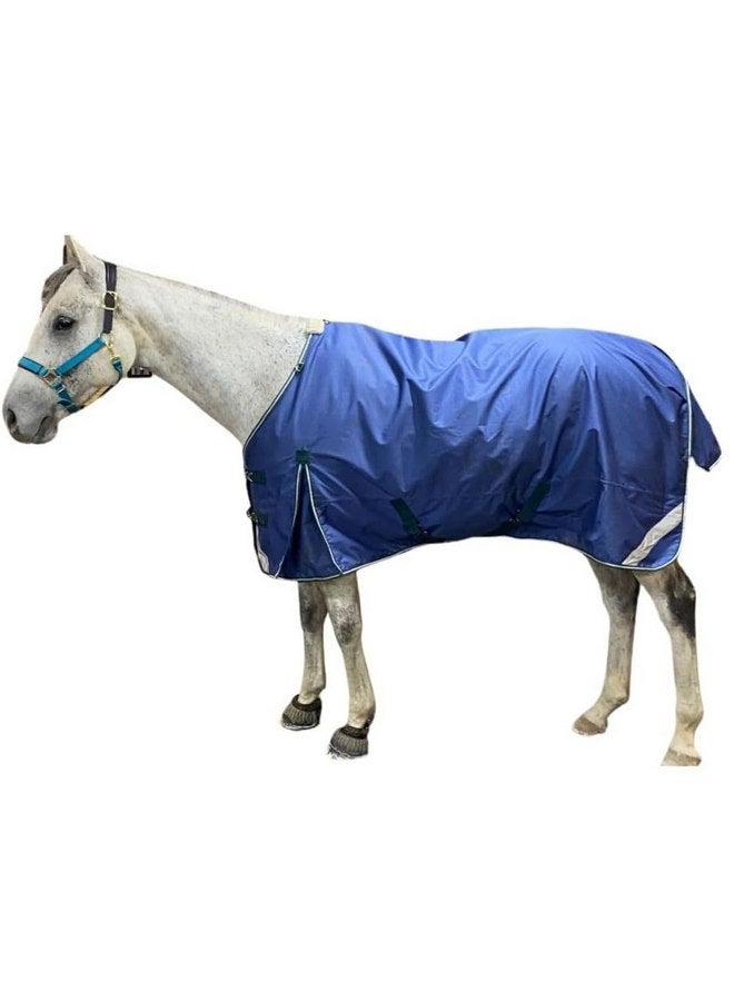 إنتريبيد إنترناشونال بطانية Pro-Trainer Turnout مع غطاء رقبة قابل للفصل باللون الأزرق الداكن، مصنوعة من مادة Ripstop 1200 دينير، حشوة 100 جرام، 78 بوصة - مقاومة للماء، دافئة، مريحة، قابلة للتنفس، بطانيات وأغطية للخيول - Image 1