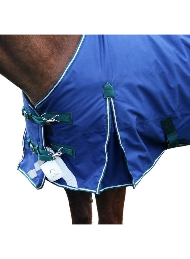 إنتريبيد إنترناشونال بطانية Pro-Trainer Turnout مع غطاء رقبة قابل للفصل باللون الأزرق الداكن، مصنوعة من مادة Ripstop 1200 دينير، حشوة 100 جرام، 78 بوصة - مقاومة للماء، دافئة، مريحة، قابلة للتنفس، بطانيات وأغطية للخيول - Image 3