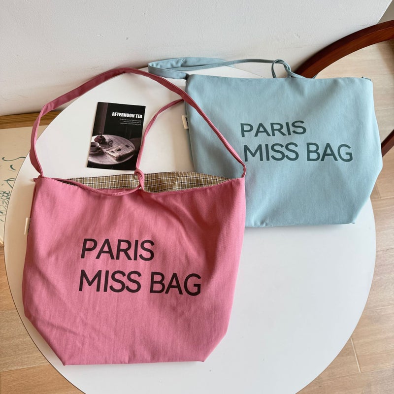 Korean-Style Dongdaemun Large Capacity Letter Handbag Fashionable All-Match Simple Plaid Shoulder Bag For Women - Image 2