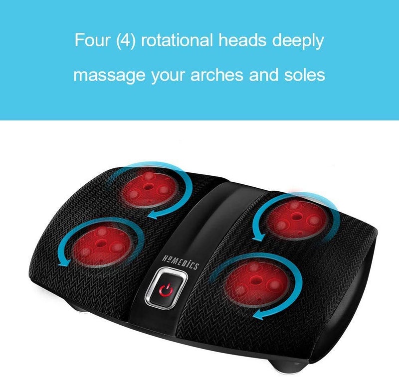 HoMedics Shiatsu Select Foot Massager with Heat – Shiatsu Foot Massager with Heat, Therapeutic Kneading & Rolling, 4 Rotational Heads with 12 Massage Nodes, Toe-Touch Control - Image 2