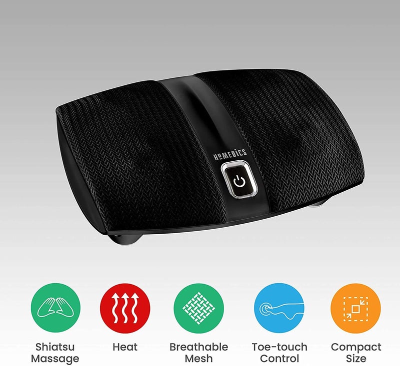 HoMedics Shiatsu Select Foot Massager with Heat – Shiatsu Foot Massager with Heat, Therapeutic Kneading & Rolling, 4 Rotational Heads with 12 Massage Nodes, Toe-Touch Control - Image 3