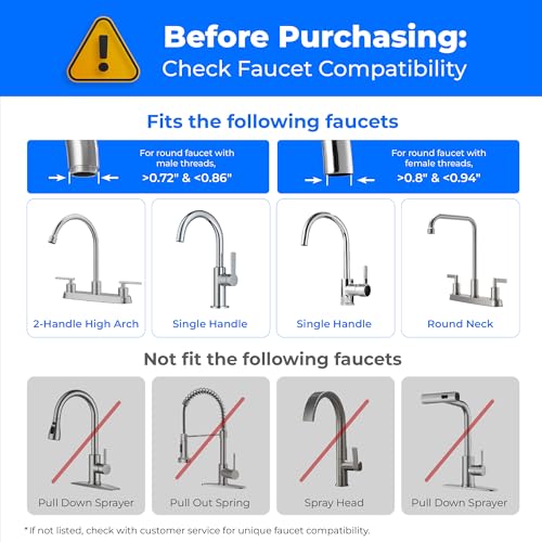 Waterdrop Water Filter for Sink Faucet, NSF Certified Water Purifier, 320 Gallon Tap Water Filter for Kitchen Sink, Reduces Chlorine, Lead-Free Material, Faucet Mount Water Filtration System 4 Filters - Image 3