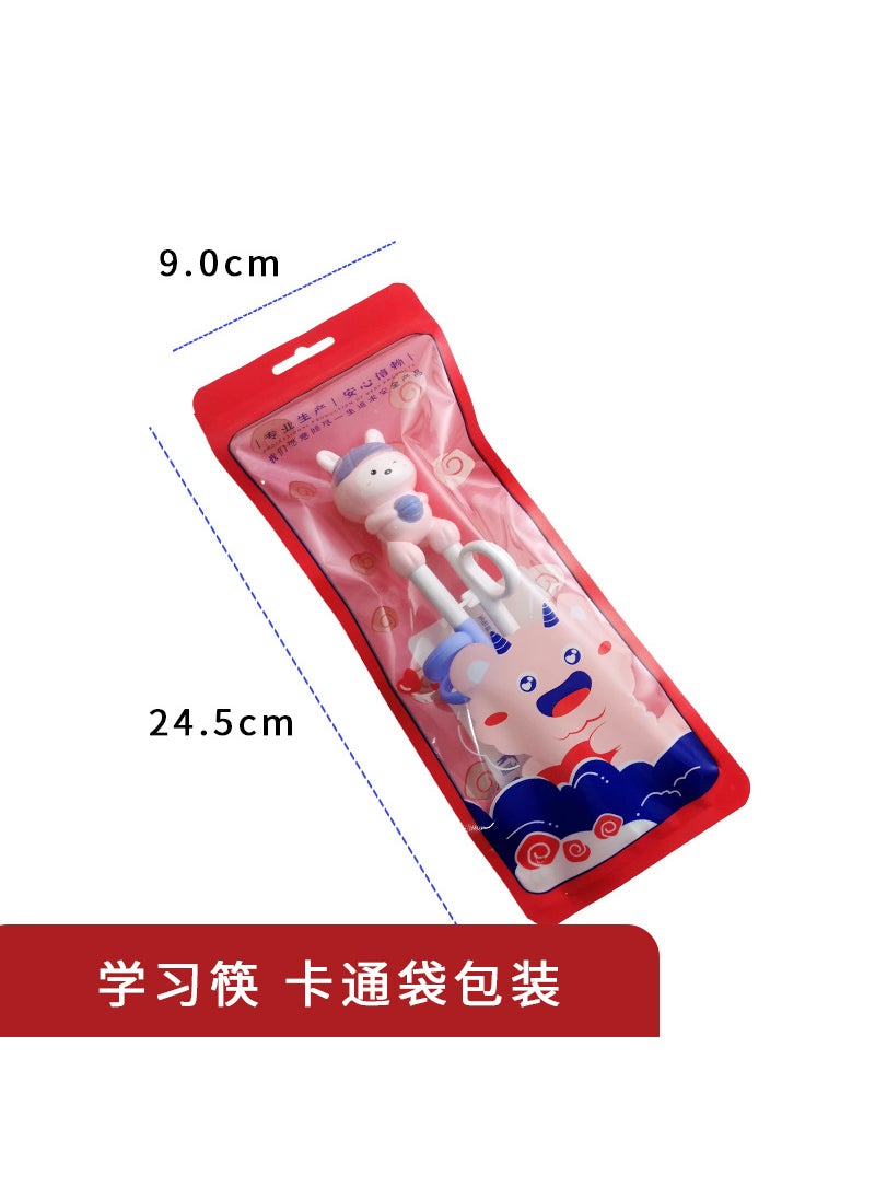 Generic - Childrens Chopsticks Learning Chopsticks Training Chopsticks Tableware Set 304 Stainless Steel Spoon Fork Baby Cartoon Correction Chopsticks Maternal and InfantRabbit learning chopsticks (cartoon bag) Rabbit learning chopsticks (cartoon bag) - Image 1