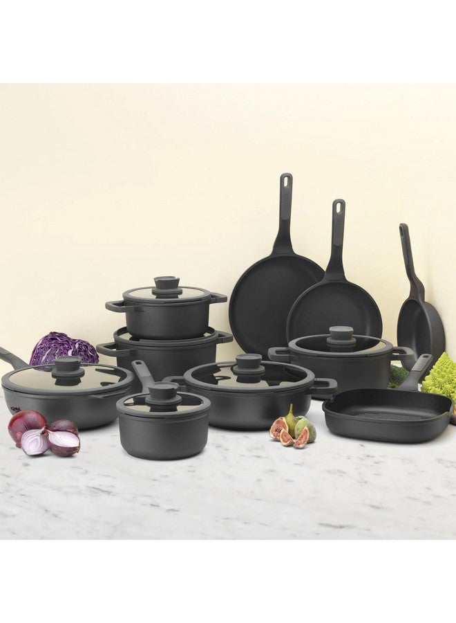 Berghoff Leo Stone+ CeraGreen Non-Stick Coating Covered Wok Grey and Clear 28 cm 3950596 - Image 2