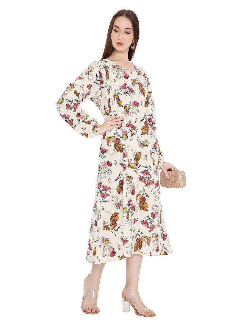 HANA & SARA HIGH QUALITY SHORT PRINTED FARASHA ARABIC  JALABIYA DRESS - Image 1