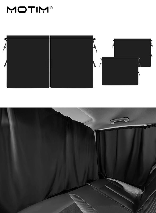 موتيم 3 قطع/مجموعة من واقيات الشمس للنافذة الجانبية للسيارة مع ستارة فاصلة للسيارة، وستائر معتمة للسيارة للحفاظ على الخصوصية، وستارة قابلة للإزالة للسيارة للحماية من الأشعة فوق البنفسجية، والحماية والخصوصية والحفاظ على البرودة، للرضاعة الطبيعية، وأخذ قيلولة، وتغيير الملابس، والتخييم - Image 1