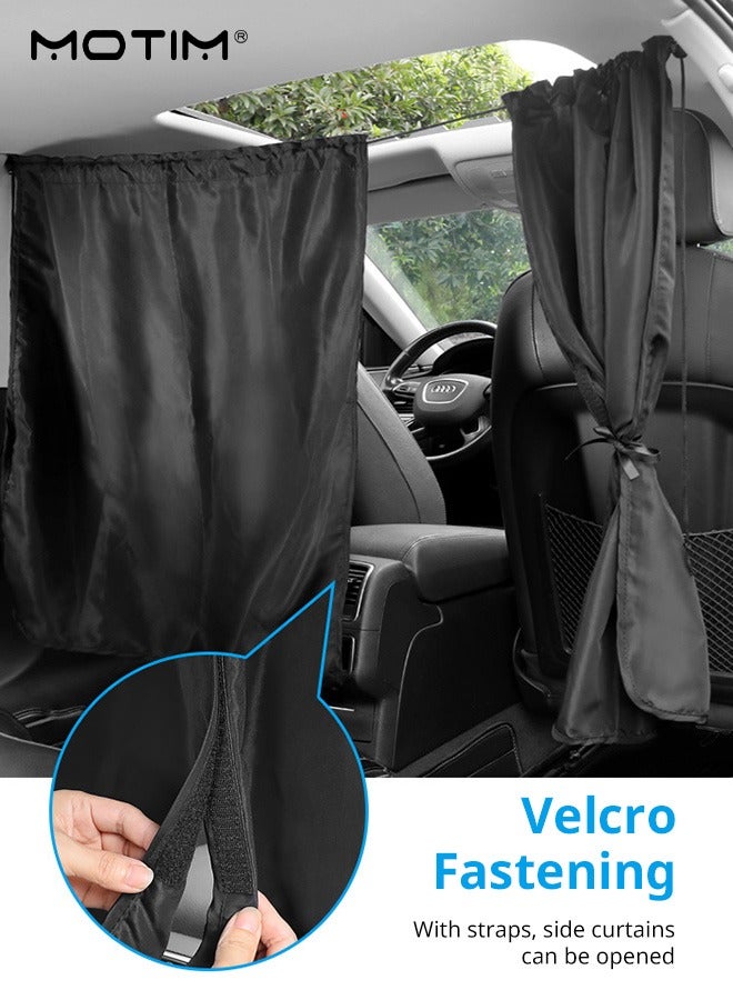 موتيم 3 قطع/مجموعة من واقيات الشمس للنافذة الجانبية للسيارة مع ستارة فاصلة للسيارة، وستائر معتمة للسيارة للحفاظ على الخصوصية، وستارة قابلة للإزالة للسيارة للحماية من الأشعة فوق البنفسجية، والحماية والخصوصية والحفاظ على البرودة، للرضاعة الطبيعية، وأخذ قيلولة، وتغيير الملابس، والتخييم - Image 4