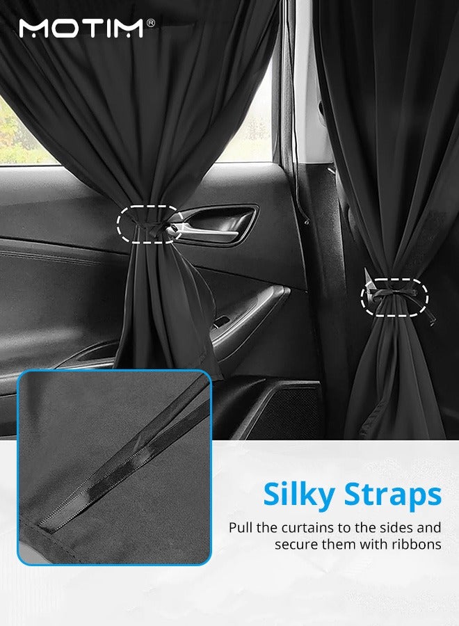 موتيم 3 قطع/مجموعة من واقيات الشمس للنافذة الجانبية للسيارة مع ستارة فاصلة للسيارة، وستائر معتمة للسيارة للحفاظ على الخصوصية، وستارة قابلة للإزالة للسيارة للحماية من الأشعة فوق البنفسجية، والحماية والخصوصية والحفاظ على البرودة، للرضاعة الطبيعية، وأخذ قيلولة، وتغيير الملابس، والتخييم - Image 5