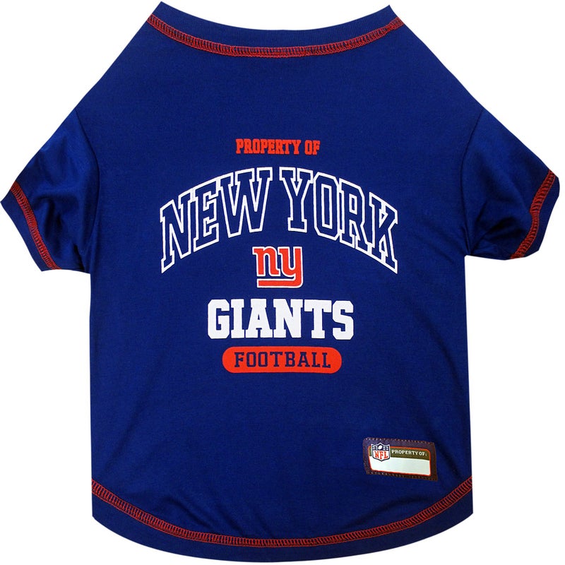 NFL New York Giants Dog T-shirt Large. - Licensed Shirt for Pets Team Colored with Team Logos- Premium Stretchable Materials for the comfort of your Dog & Cat
