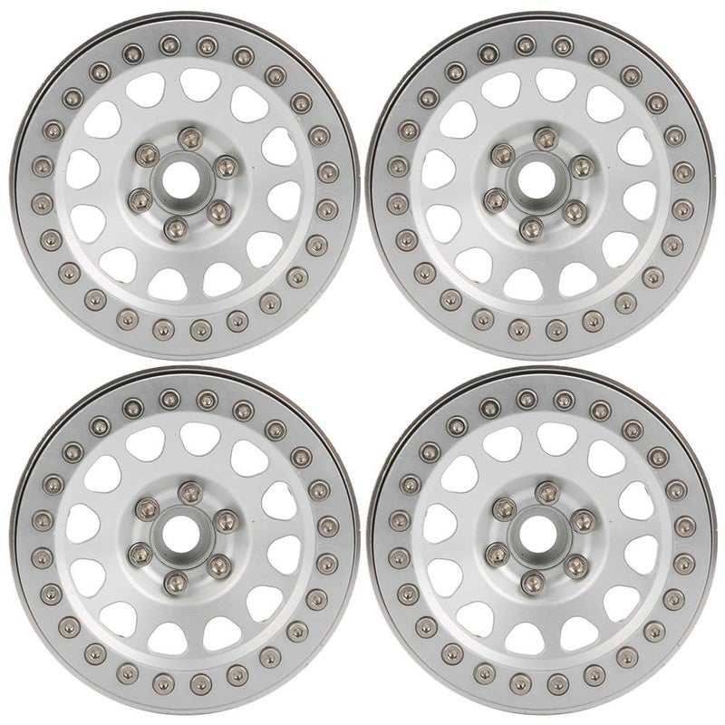 CNC Aluminum Alloy RC Wheel Hub Set For 1 10 Scale Rock Crawler Silver 4Pcs - Image 2