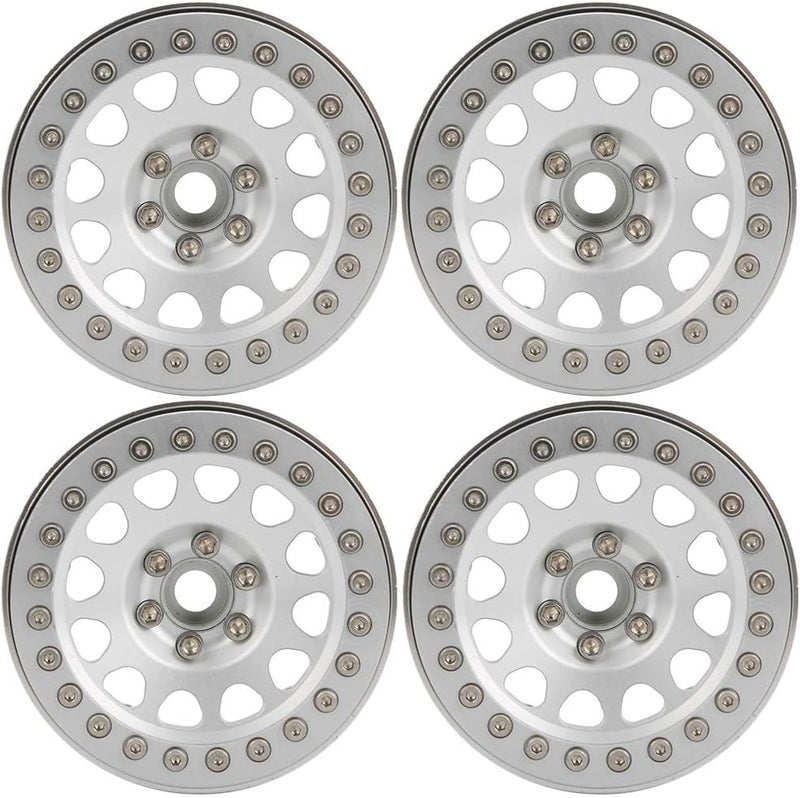CNC Aluminum Alloy RC Wheel Hub Set For 1 10 Scale Rock Crawler Silver 4Pcs - Image 1