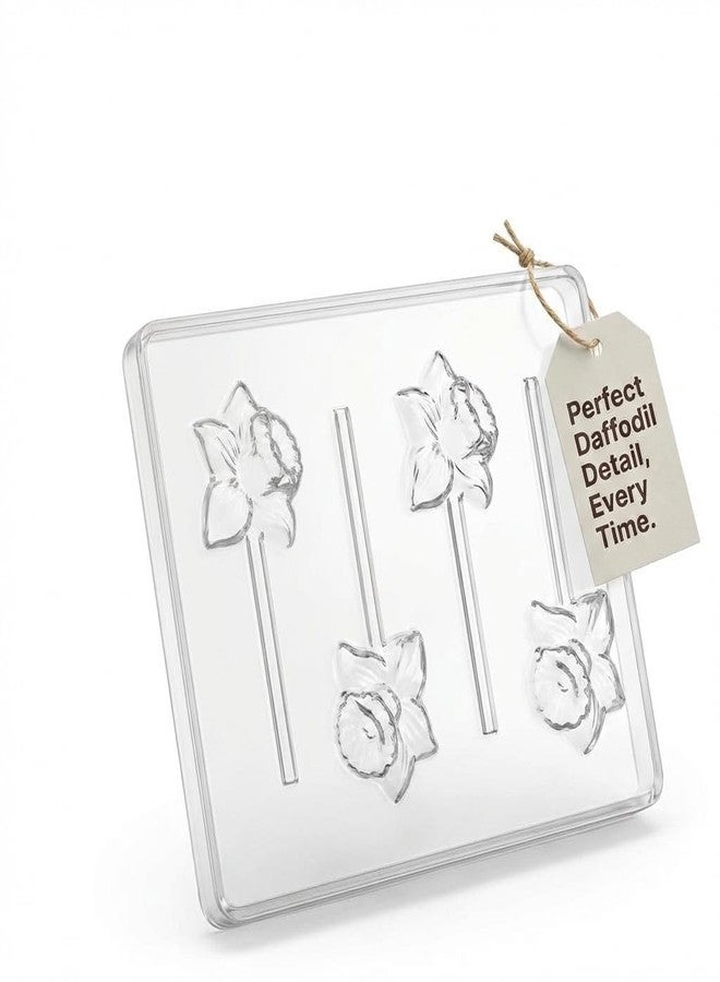 Lollipops Daffodil Lollipop Chocolate Candy Mold 3451 4 Cavities Flower Shape for Easter Mothers Day Wedding Showers - Image 5