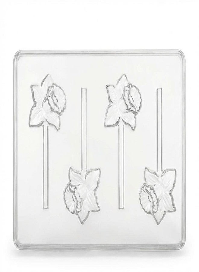 Lollipops Daffodil Lollipop Chocolate Candy Mold 3451 4 Cavities Flower Shape for Easter Mothers Day Wedding Showers - Image 4