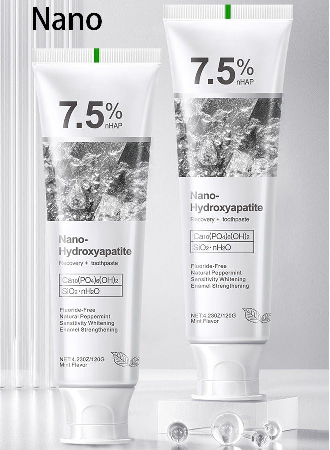نانو معجون أسنان يحتوي على 7.5% هيدروكسي أباتيت - يقوي الأسنان، ويصلح مينا الأسنان، ويهدئ الحساسية، ويقلل من رائحة الفم الكريهة - Image 1