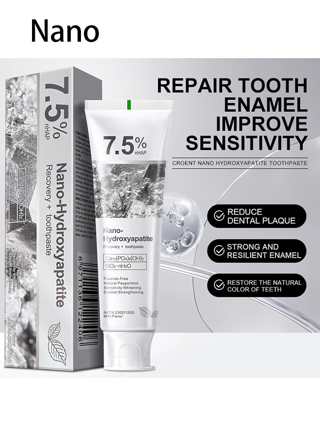 نانو معجون أسنان يحتوي على 7.5% هيدروكسي أباتيت - يقوي الأسنان، ويصلح مينا الأسنان، ويهدئ الحساسية، ويقلل من رائحة الفم الكريهة - Image 2