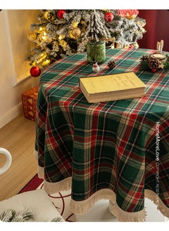 Beauenty Tablecloth 120 * 120cm for Round Table Dining Table Cloth with Tassel Cotton Linen Wrinkle Free Table Cover  - Image 5