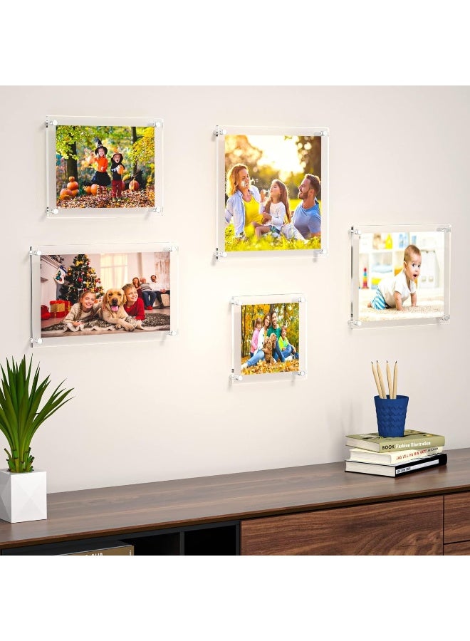 NIUBEE Clear Acrylic 8x10 Wall Mount Picture Frame Floating Frames for Photography Display Full Frame is 97x117 inch - Image 2