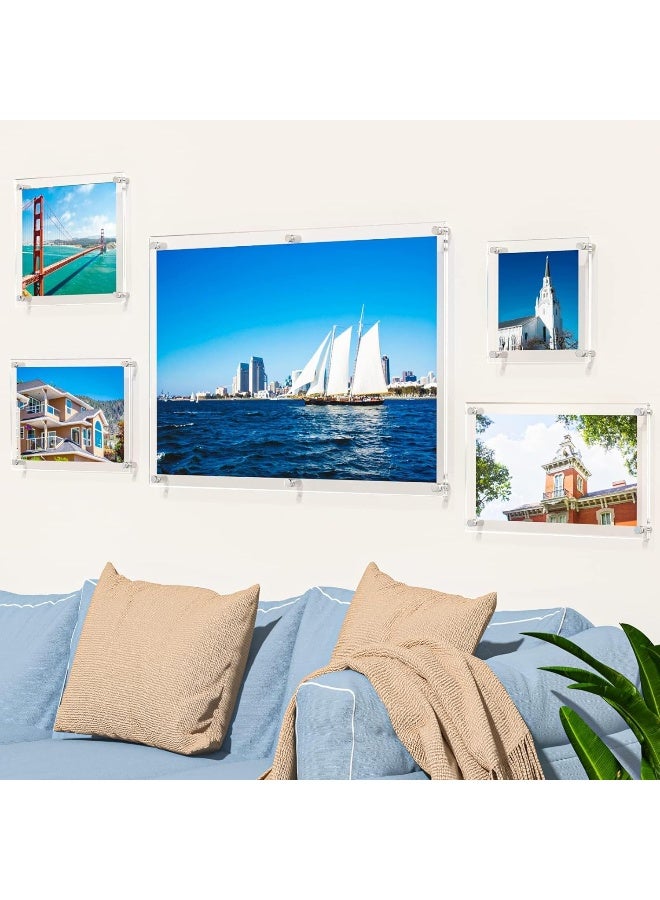 NIUBEE Clear Acrylic 8x10 Wall Mount Picture Frame Floating Frames for Photography Display Full Frame is 97x117 inch - Image 3