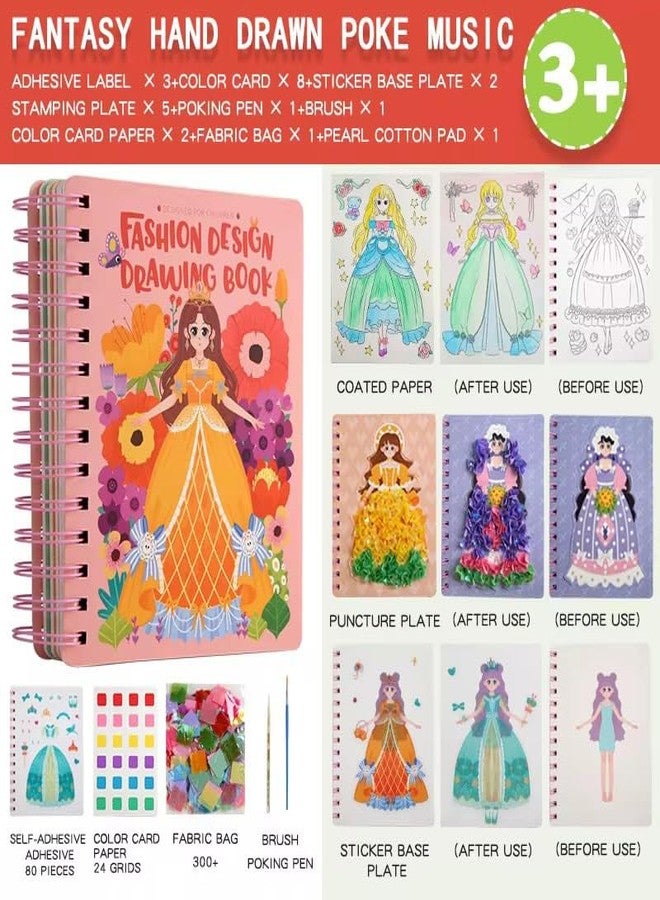 Spindoo 3-in-1 Princess Poke-in Art Craft Kit for Kids – Mess-Free DIY Fabric Art & Dress-Up Play | Creative Princess Crafts Toy | Educational Activity Set | Gift for Girls & Boys Ages 4–9 - Image 4