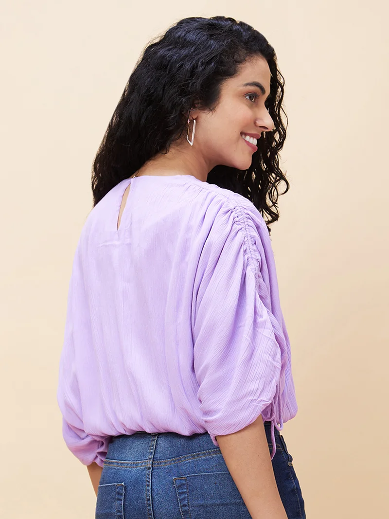 جلو باص Women Extended Sleeves Blouson Top