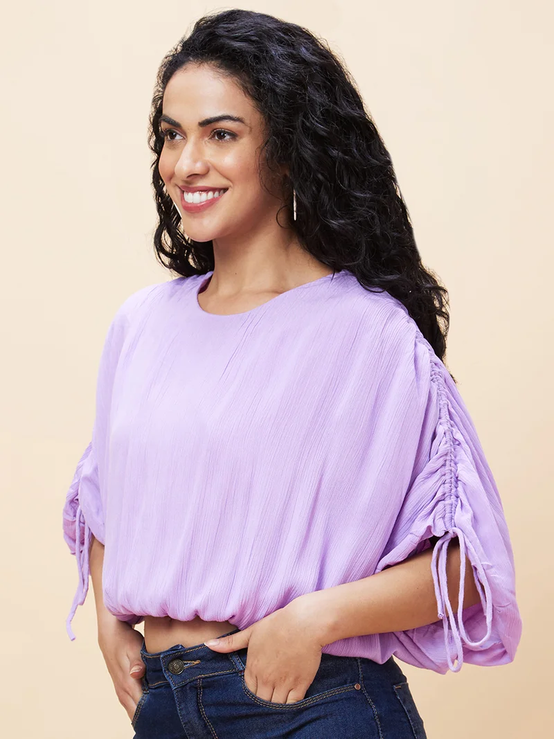 جلو باص Women Extended Sleeves Blouson Top