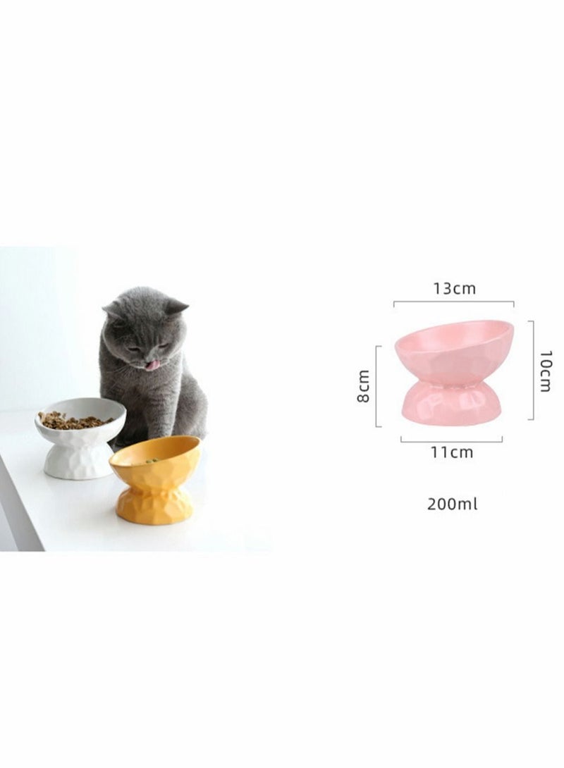 Excefore Elevated Cat Bowls Pet Food Water Feeder Bowl Tilted Non-Slip for Cats Small Dogs Safe Lead & Cadmium Free Easy to Wash White - Image 5