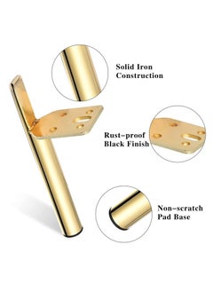 Y&D Metal Furniture Legs, Modern Coffee Table Home DIY Projects Feet Replacement for Sofa Dresser Couch, Gold 6 Inch Set of 4  - Image 4