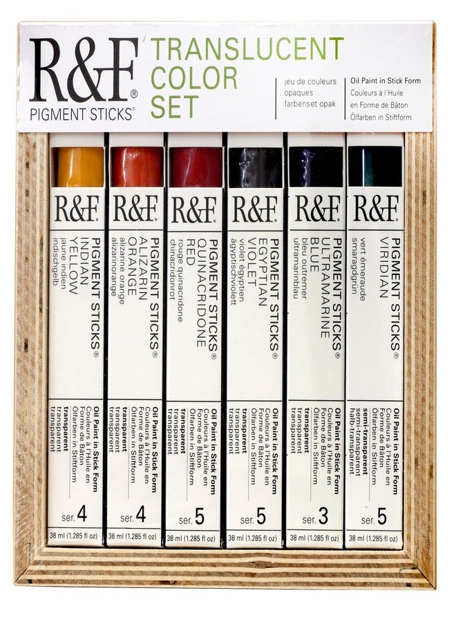 R&F Handmade Paints - Professional Oil Pigment Stick, Translucent Colors, Set of 6 - Image 1