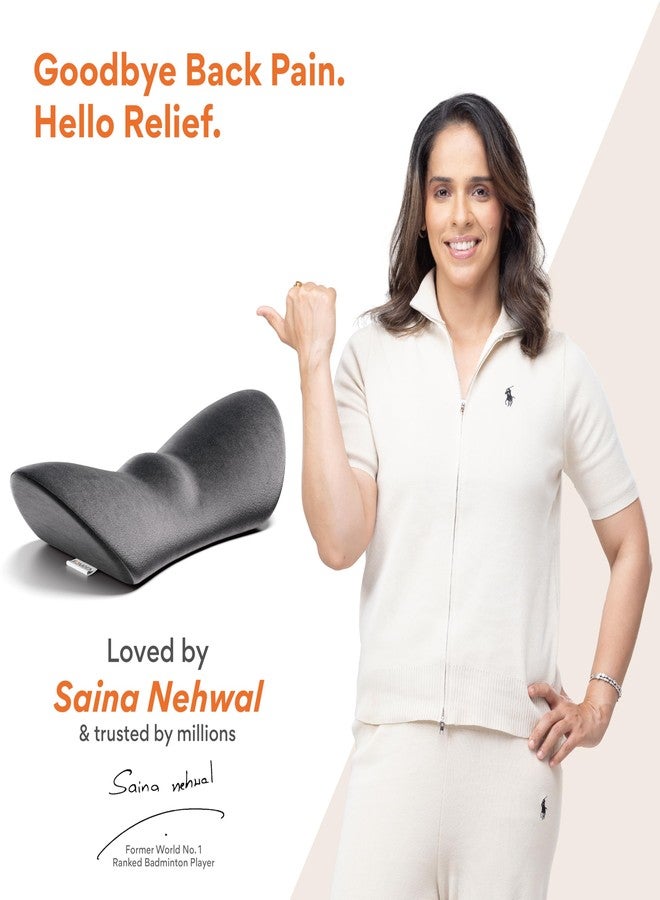 FOVERA Contoured Lumbar Pillow for Sleeping Back Pain, Nerve Pain, Pregnancy, and Hip Pain Relief - Orthopedic Memory Foam with Breathable and Washable Cover (Velvet Dark Grey) - Image 2