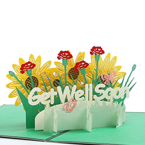 Kesote 3D Get Well Pop Up Card, Greeting Card for Patient Pop Up Sympathy Card with Envelope - Image 5
