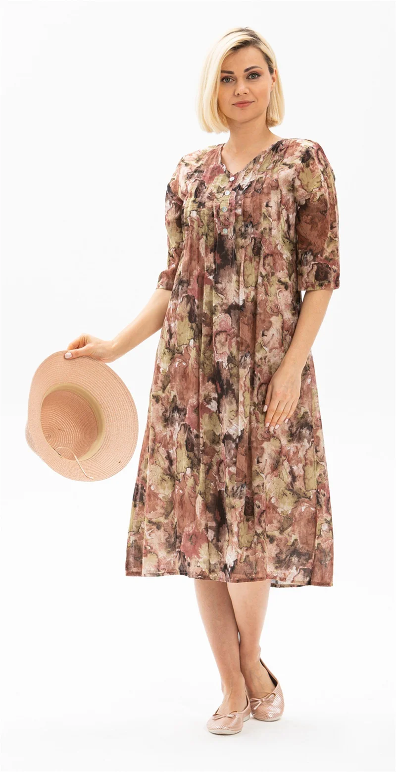 Eliş Şile Bezi Floral Chiffon Dress