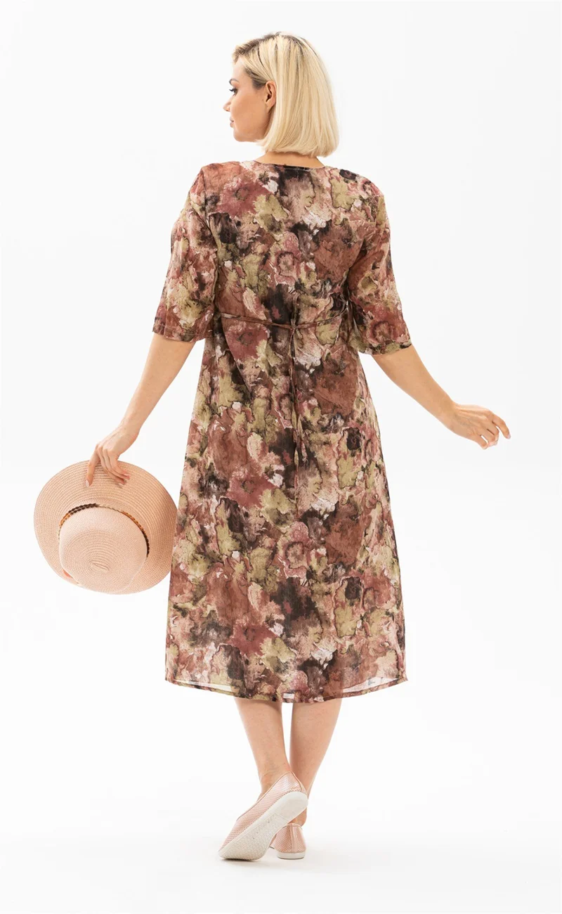 Eliş Şile Bezi Floral Chiffon Dress