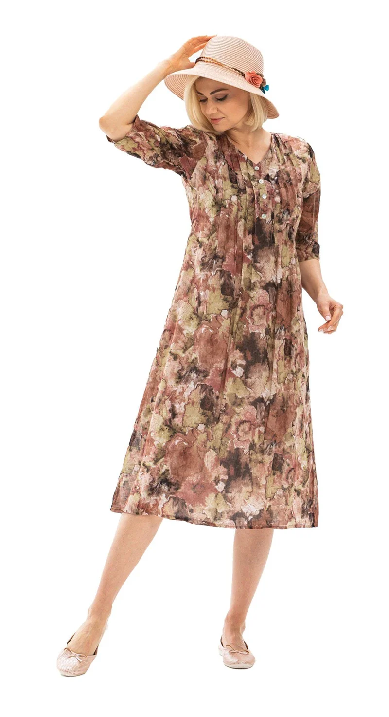 Eliş Şile Bezi Floral Chiffon Dress