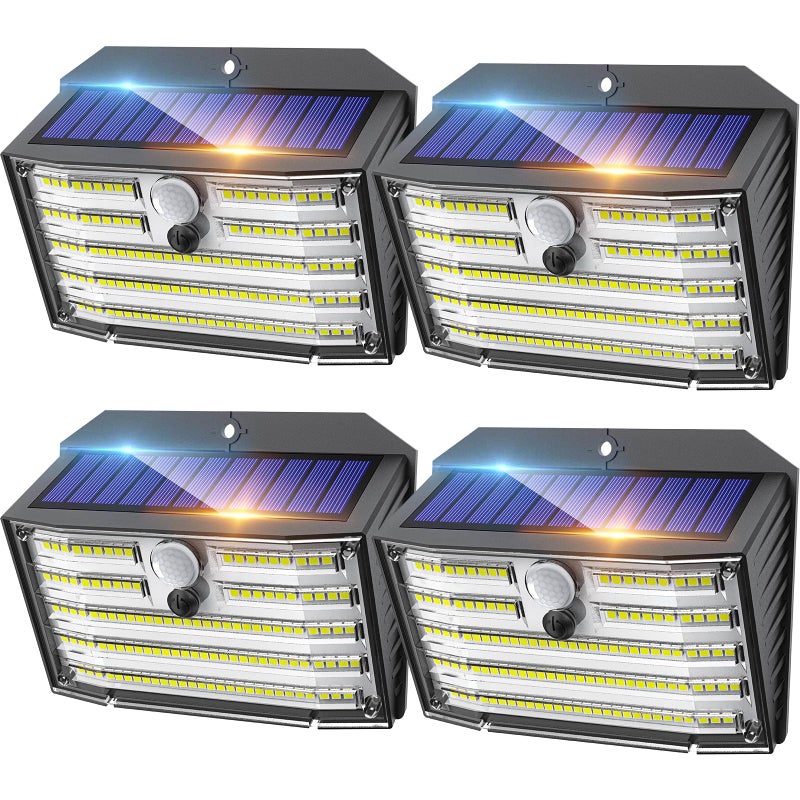 CLAONER Solar Lights Outdoor 126 LED Wireless Motion Sensor Lights IP65 Waterproof Security Lights 3 Modes 270 Lighting Angle UltraBright Wall Lights for Deck Patio Fence Garage - Image 2