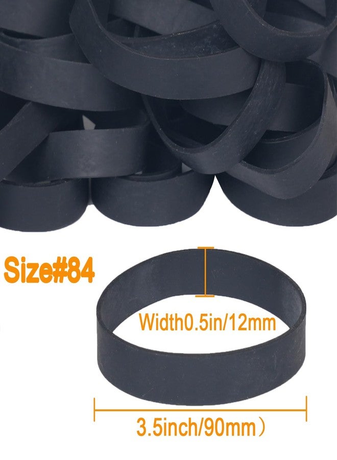 Foshine Tactical Rubber Bands Size #84,Elastic Band Black 50Pcs Heavy Duty Wide For Office Home Supplies (3-1/2" x 1/2'') - Image 2