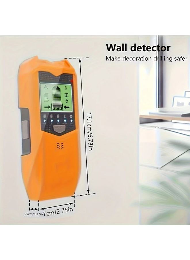 Silvery Black 5 In 1 Smart Stud Finder Wall Scanner Detects Metal Studs AC Wires LCD Display Battery Powered - Image 3