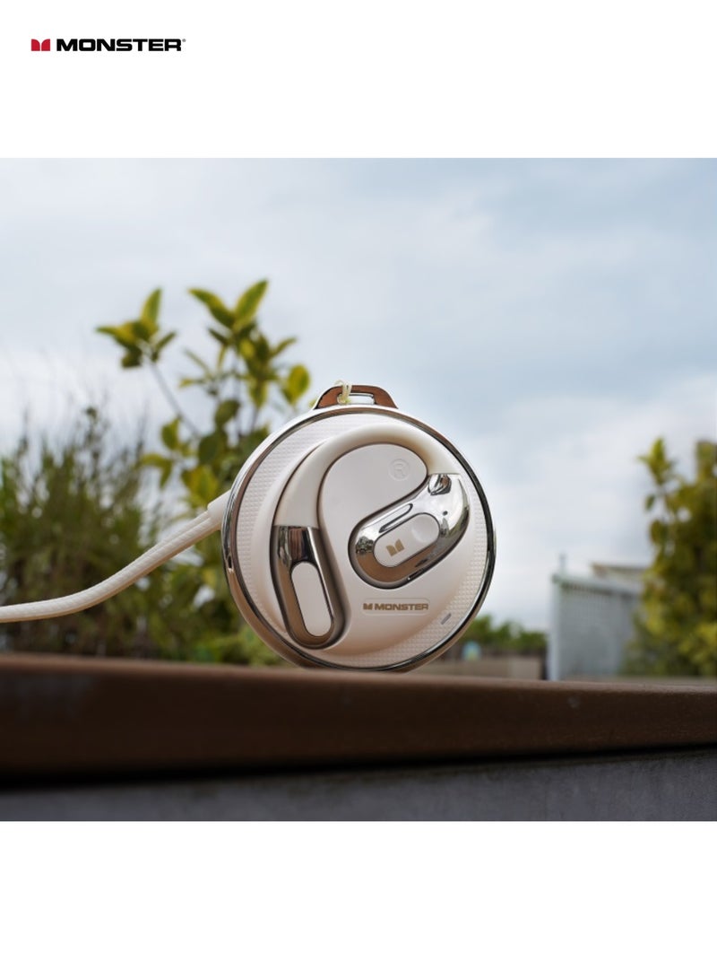 Monster AC330 Bluetooth Earbuds – Open-Back Design, IPX5 Waterproof, 24-Hour Battery Life, Noise-Canceling, Low Latency for Sports and Outdoor Activities - Image 4