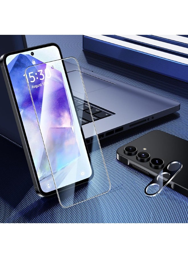 Generic Samsung Galaxy A55 5G Screen Protector with Camera Lens Protector, Fingerprint Unlock Support, Touch Sensitive, Anti Scratch,9H Hardness Anti-Scratch Tempered Glass film for Samsung A55 5G (2+2 Pack)  - Image 5