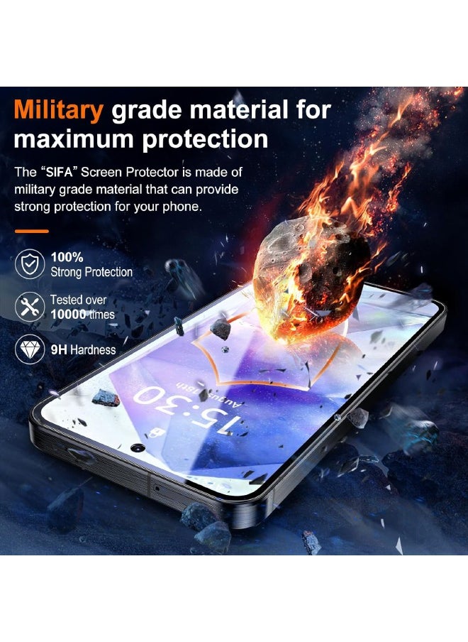ماركة غير محددة - واقي شاشة Samsung Galaxy A55 5G مع واقي عدسة الكاميرا، دعم فتح بصمة الإصبع، حساس للمس، مضاد للخدش، طبقة زجاجية مقواة مقاومة للخدش بصلابة 9H لهاتف Samsung A55 5G (2+2 حزمة) - Image 1