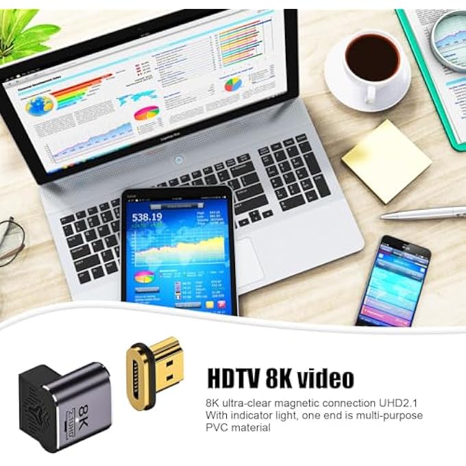 rayihni USB C MAGNETIC ADAPTER WITH 19 PINS CONNECTOR - SUPPORTS 8K@60HZ VIDEO OUTPUT, COMPATIBLE WITH TYPE C DEVICES, IDEAL FOR 8K/60HZ AND 4K/120HZ DISPLAYS - Image 2