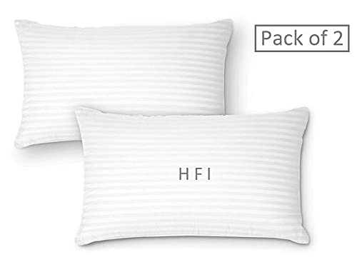 HFI UrbanArts Premium Polyester Fiber Elite Pillows - Pack of 2 Pcs | 16 x 24 Inches | White - Image 2