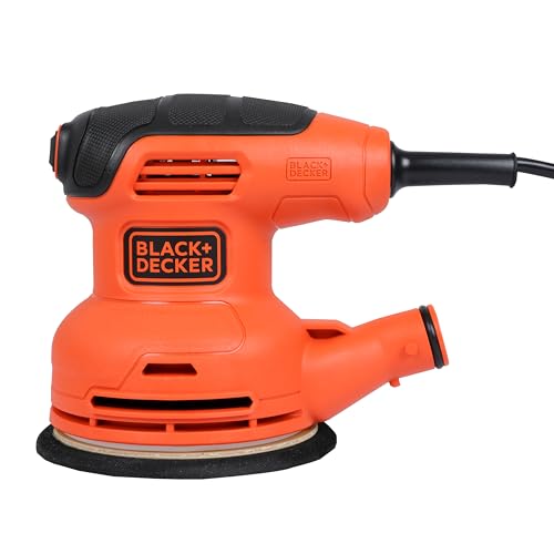 BLACK+DECKER BEW210-QS, 230W, 0-13000 RPM, 4-in-1 Corded Electric Multi-Sander With 2 Orbital Bases, 2 Metre Cord, Finger Sanding Attachment and Sanding Sheets, Orange and Black, 1 Year Warranty - Image 1