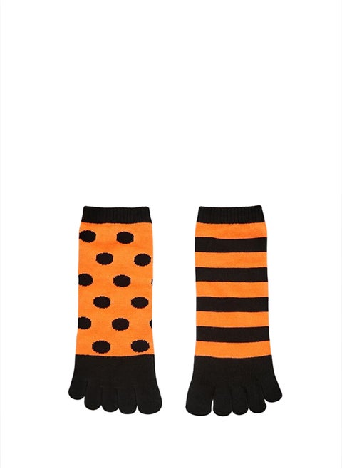 Polka Dot & Striped Crew Toe Socks