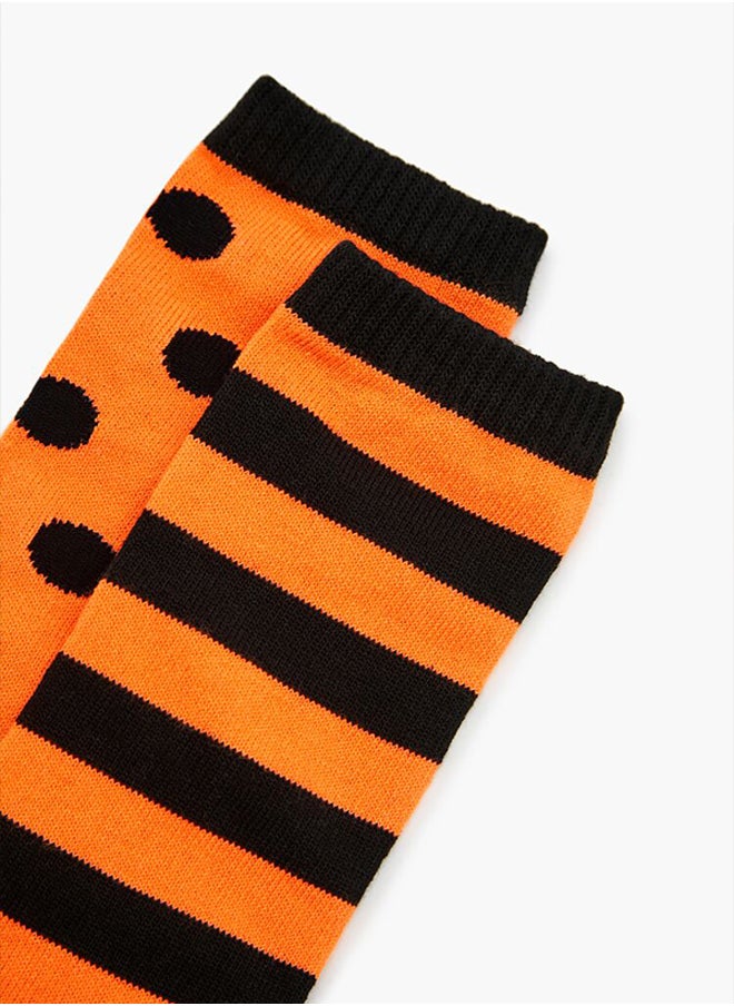 FOREVER 21 - Polka Dot & Striped Crew Toe Socks - Image 1