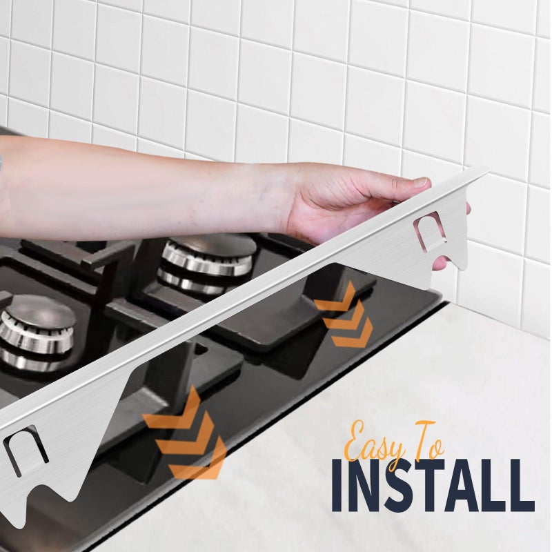 ALMCALS Upgrade 316 Stainless Steel Stove Gap Covers, 2 Pack Stove Gap Filler ALMCALS Stove Gap Guards Range Trim Kit Heat Resistant Oven Gap Filler Between Stovetop and Counter - Image 4