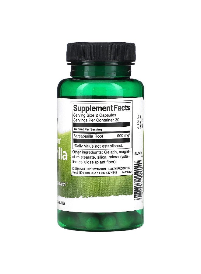 SWANSON Swanson, Full Spectrum Sarsaparilla Root, 450 mg, 60 Capsules  - Image 2