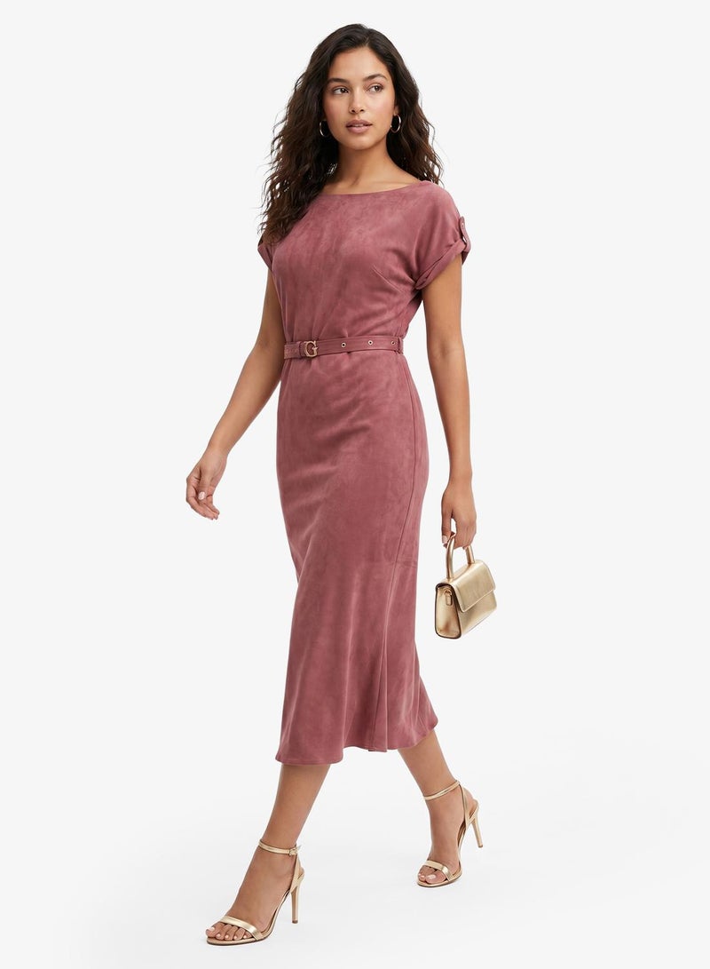 GUESS Crew Neck Fit & Flare Maxi Dress - Image 4