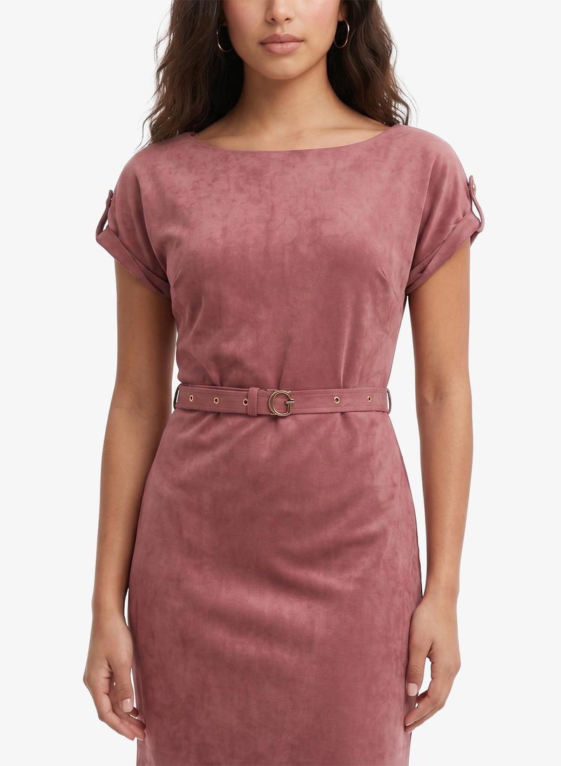 GUESS Crew Neck Fit & Flare Maxi Dress - Image 3