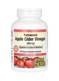 natural Factors Fermented Apple Cider Vinegar, 500 mg, 180 Easy to Swallow Capsules  - Image 1